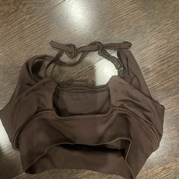 GYMSHARK brown seamless sports bra size S - Picture 3 of 3